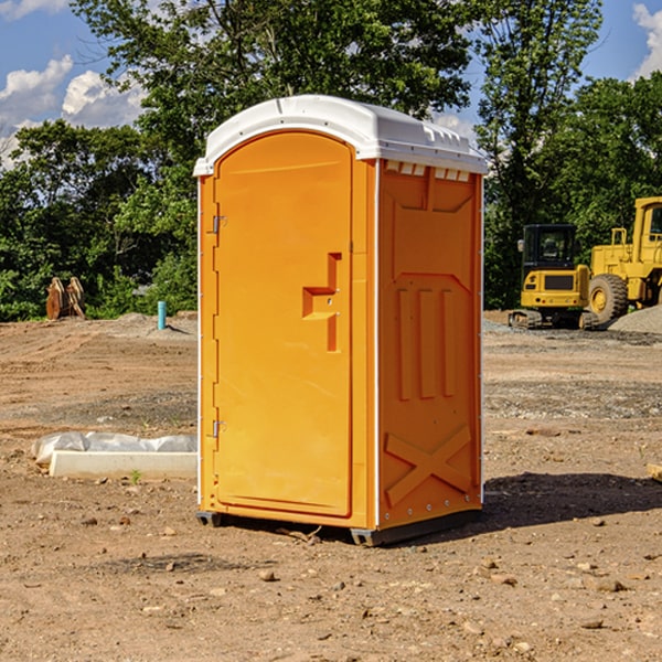 how often are the porta potties cleaned and serviced during a rental period in Amity MO